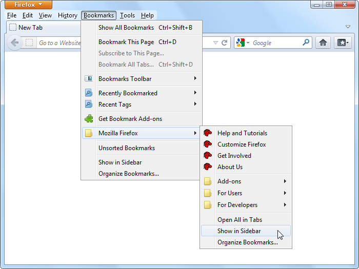 Flat Bookmarks :: Bookmarks Sidebar